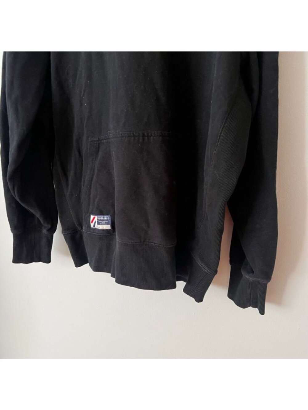 Superdry Black Hooded Sweatshirt Hoodie Men's Size 2XL - Picture 2 of 10